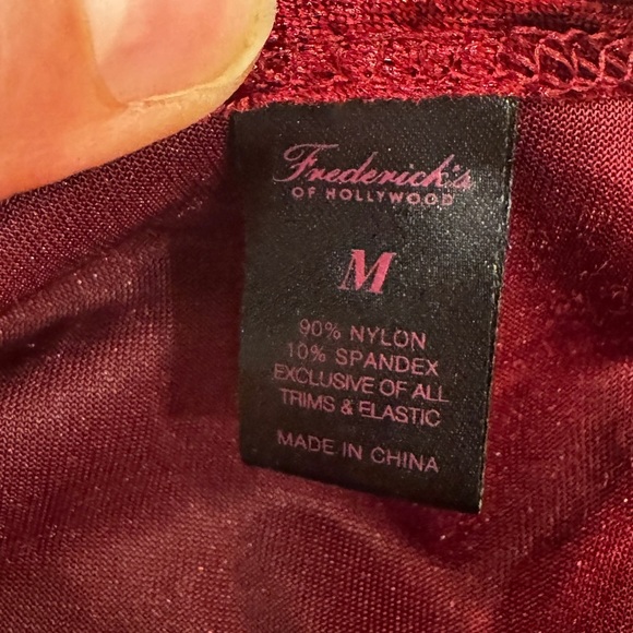 Fredericks of Hollywood crushed velvet low cut bodysuit M womens lingerie - Picture 3 of 6